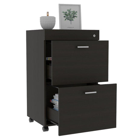 Archivador Wengue 49.5x45cm con Dos Cajones y con Cerradura - Escritorios y Archivadores | Bylmo