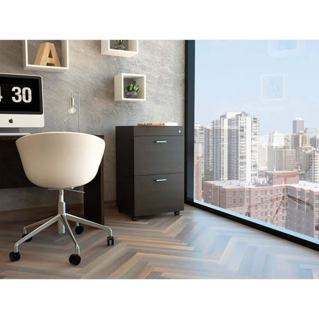 Archivador Wengue 49.5x45cm con Dos Cajones y con Cerradura - Escritorios y Archivadores | Bylmo