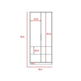 Closet Kaia Wengue 80x189cm sin Cajones con 2 Entrepaños - Closets | Bylmo