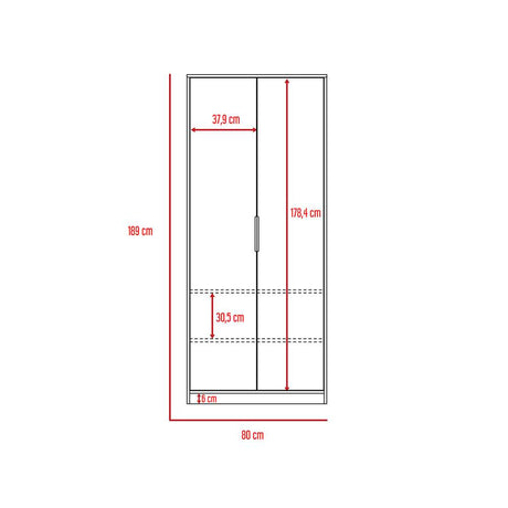 Closet Kaia Wengue 80x189cm sin Cajones con 2 Entrepaños - Closets | Bylmo