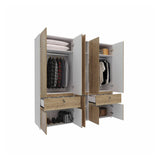 Closet Branco Duna 200x199.9cm con 2 Cajones con 2 Entrepaños con Espejo - Closets | Bylmo