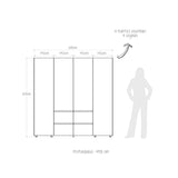 Closet Chanel Niebla 200x200.1cm con 4 Cajones con 5 Entrepaños - Closets | Bylmo