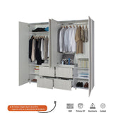 Closet Chanel Niebla 200x200.1cm con 4 Cajones con 5 Entrepaños - Closets | Bylmo
