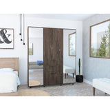 Closet Flamenco Coñac 160 cm con Espejos, Cuatro Puertas y Dos Cajones - Closets | Bylmo