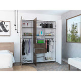 Closet Flamenco Coñac 160 cm con Espejos, Cuatro Puertas y Dos Cajones - Closets | Bylmo