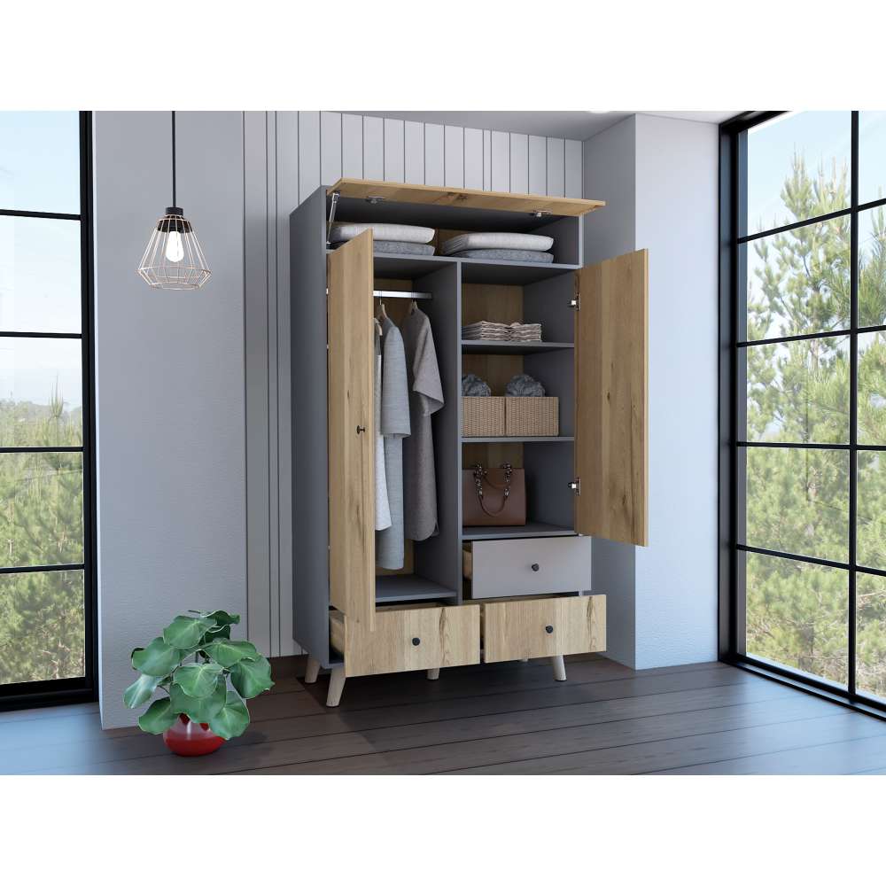 Closet Hamilton Duna 100 cm con Tres Puertas y Tres Cajones - Closets | Bylmo