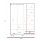 Closet Kaia Rovere 140 cm con Espejo y Tres Puertas - Closets | Bylmo