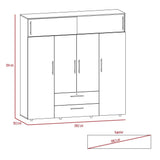 Closet Luque Duna y Blanco 200x204cm con 3 Cajones con 3 Entrepaños - Closets | Bylmo