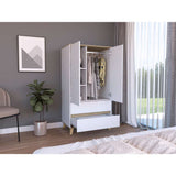 Closet Megan Blanco 80 cm con Dos Puertas y Dos Cajones - Closets | Bylmo