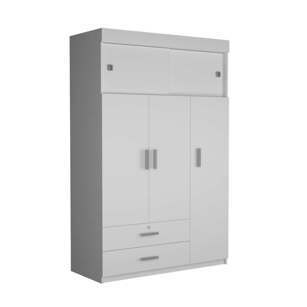 Closet Mobil Blanco 120x187.5cm con 3 Cajones con 3 Entrepaños - Closets | Bylmo