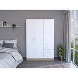 Closet Norvik Blanco 116 cm con Tres Puertas y Tres Cajones - Closets | Bylmo