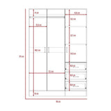 Closet Norvik Blanco 116 cm con Tres Puertas y Tres Cajones - Closets | Bylmo