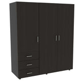 Closet Verona Wengue 140 cm con Tres Puertas y Tres Cajones - Closets | Bylmo