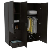 Closet Verona Wengue 140 cm con Tres Puertas y Tres Cajones - Closets | Bylmo