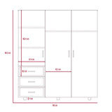 Closet Verona Wengue 140 cm con Tres Puertas y Tres Cajones - Closets | Bylmo