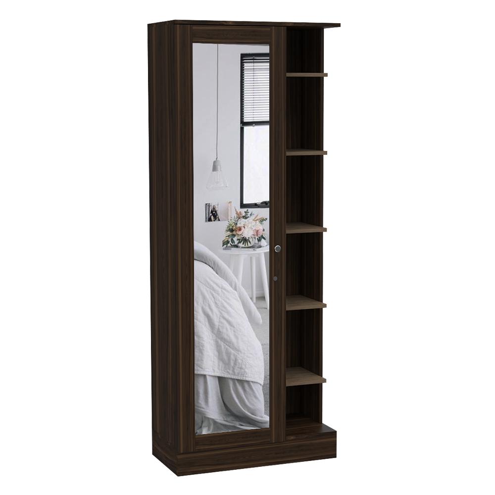 Closet Woman Habano y Miel 70x180.7cm sin Cajones con 9 Entrepaños con Espejo - Closets | Bylmo