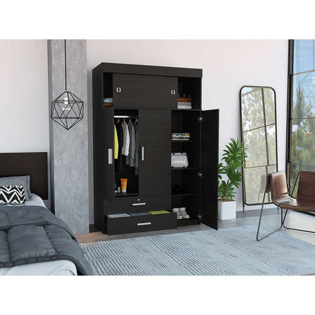 Closet Z Wengue 120x187.5cm con 3 Cajones con 3 Entrepaños - Closets | Bylmo