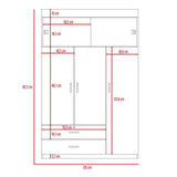 Closet Z Wengue 120x187.5cm con 3 Cajones con 3 Entrepaños - Closets | Bylmo