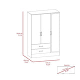 Closet Bolton Ceniza 160 cm con Espejos, Cuatro Puertas y Dos Cajones - Closets | Bylmo