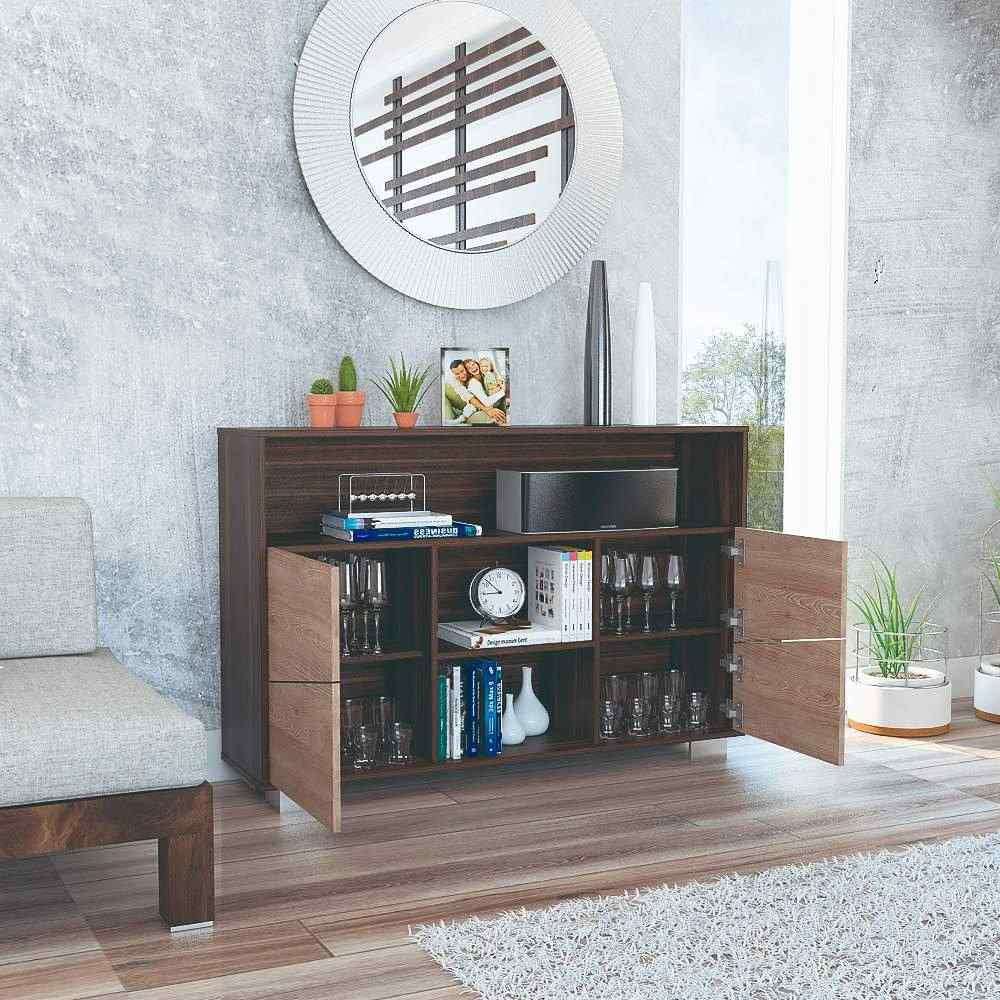 Arrimo Fraktal Habano y Miel 120.3x82cm sin Cajones y con Siete Compartimientos
