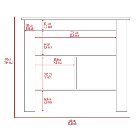 Mueble Auxiliar de Cocina Cala Duna y Blanco 103 cm con Entrepaños - Muebles Organizadores | Bylmo