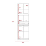Módulo Para Microondas Manchester Blanco 62x197.6cm con Un Entrepaño y con Cuatro Puertas - Muebles Organizadores | Bylmo