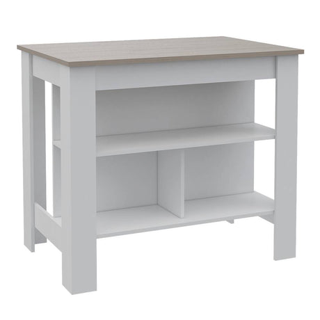 Mueble Auxiliar de Cocina Cala Ceniza y Blanco 103x90cm con Dos Entrepaños y con Tres Comportamientos - Cocinas | Bylmo