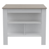Mueble Auxiliar de Cocina Cala Ceniza y Blanco 103x90cm con Dos Entrepaños y con Tres Comportamientos - Cocinas | Bylmo
