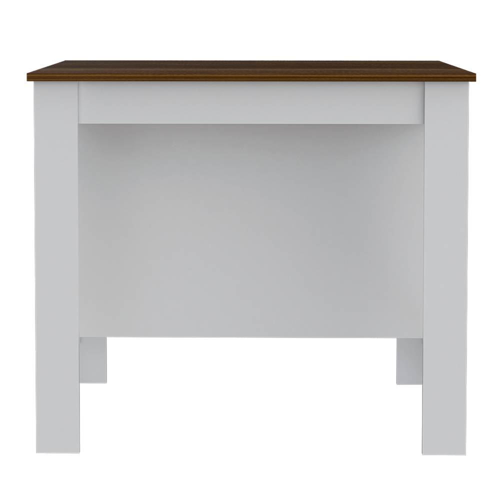 Mueble Auxiliar de Cocina Cala Blanco y Caramelo 103x90cm con Dos Entrepaños y con Tres Comportamientos - Cocinas | Bylmo