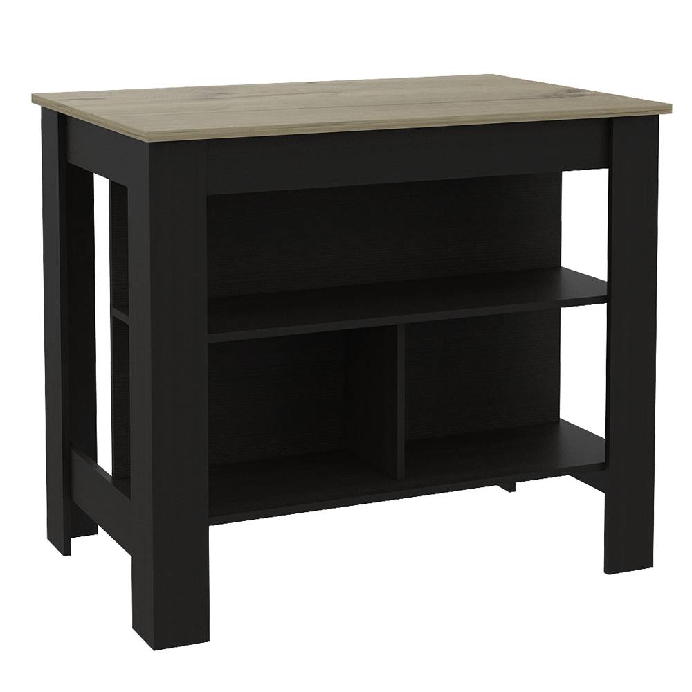 Mueble Auxiliar de Cocina Cala Wengue 103x90cm con Dos Entrepaños y Tres Compartimientos - Cocinas | Bylmo