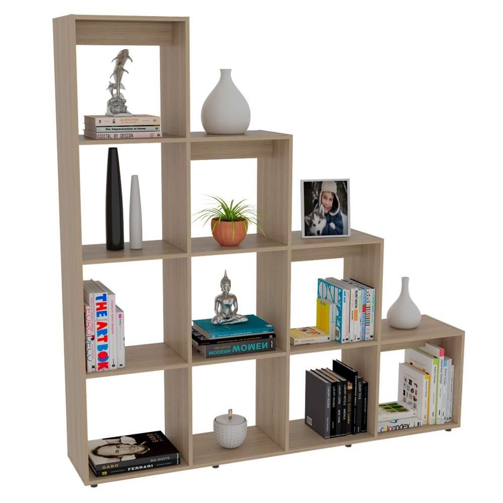 Biblioteca Escalera Praga Rovere 162x167cm con Diez Compartimientos - Bibliotecas | Bylmo