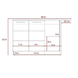 Barra de Cocina Gibraltar Rovere y Blanco 150 cm con Dos Puertas - Muebles Organizadores | Bylmo