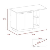 Barra de Cocina Gibraltar Rovere y Blanco 150 cm con Dos Puertas - Muebles Organizadores | Bylmo