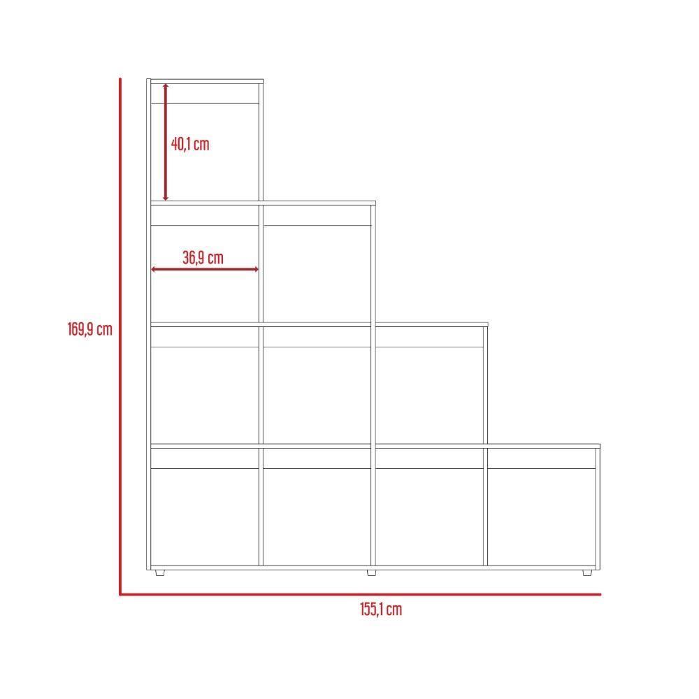 Biblioteca Escalera Beijing Wengue 155x169cm con Diez Compartimientos - Bibliotecas | Bylmo