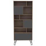 Biblioteca Vassel Miel y Plomo 72.3x171.2cm con Ocho Compartimientos y con Tres Cajones - Bibliotecas | Bylmo