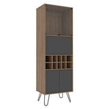 Bar Vassel Miel y Plomo 59x180cm con Tres Compartimientos y con Diez Portabotellas - Bares | Bylmo