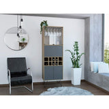 Bar Vassel Miel y Plomo 59x180cm con Tres Compartimientos y con Diez Portabotellas - Bares | Bylmo