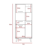 Biblioteca Bilbao Miel y Wengue 72x160cm con Tres Compartimientos y con Cuatro Cajones - Bibliotecas | Bylmo