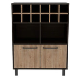 Bar Kaia Wengue 78x103cm con Un Cajón y con Doce Portabotellas - Bares | Bylmo
