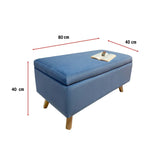 Banqueta Nugo Azul 80 cm con Baúl - Sofas y Poltronas | Bylmo