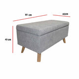 Banqueta Baúl Gris Falcon 80x40cm De 2 Puestos sin Apoya Brazos - Sofas y Poltronas | Bylmo