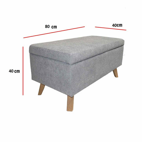 Banqueta Baúl Gris Falcon 80x40cm De 2 Puestos sin Apoya Brazos - Sofas y Poltronas | Bylmo