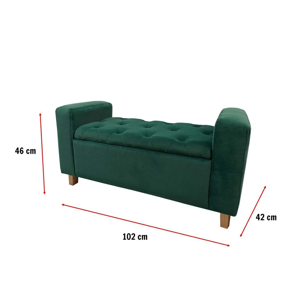 Banqueta Nugo Verde 102 cm con Baúl - Sofas y Poltronas | Bylmo