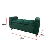 Banqueta Nugo Verde 102 cm con Baúl - Sofas y Poltronas | Bylmo