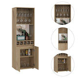Bar Alto Prana Duna 58 cm con Entrepaño, Puerta y Colgador de Copas - Bares | Bylmo