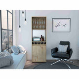 Bar Alto Prana Duna 58 cm con Entrepaño, Puerta y Colgador de Copas - Bares | Bylmo