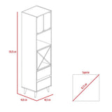 Bar Salem Miel y Plomo 46 cm con Cajones y Puertas de Vidrio - Bares | Bylmo