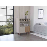 Bar Bajo Funes Taupe 78 cm con Almacenamiento y Puertas - Bares | Bylmo