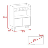 Bar Bajo Funes Taupe 78 cm con Almacenamiento y Puertas - Bares | Bylmo