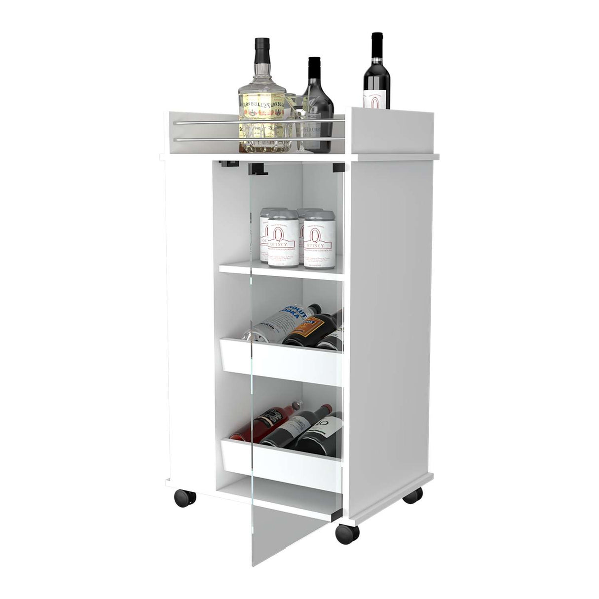 Bar Baltimore Blanco 55x99cm sin Cajones y sin Portabotellas - Bares | Bylmo
